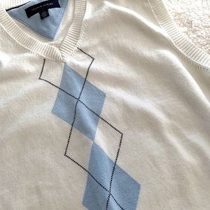 Tommy Hilfiger Men’s Sweater Vest Cream Argyle